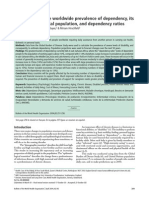 Current and Future Worldwide Prevalence of Dependency, Its Relationship To Total Population, and Dependency Ratios