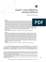 Uma conferência inédita de Darius Milhaud sobre Glauco Velasquez