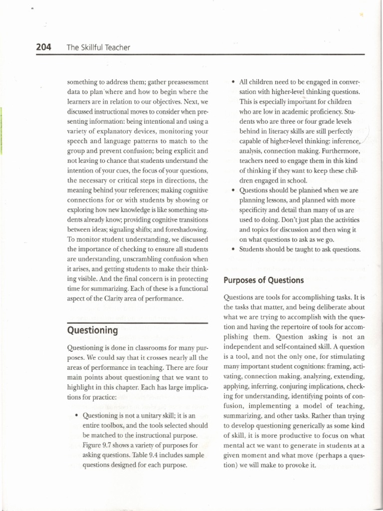 Engaging Students with Higher-Level Questions | PDF | Cognition | Learning