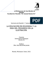 Ensayo - La educación y el progreso en Rousseau