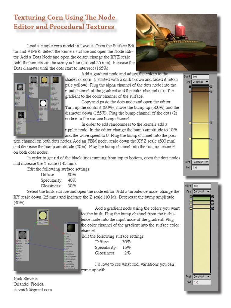 Texturing Corn Using The Node Editor and Procedural Textures | PDF ...