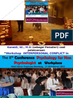 Kanaidi, SE., M.Si (sebagai Pemateri) saat pelaksanaan “Workshop  INTERPERSONAL CONFLICT in WORKPLACE”   di Hotel ASTON TROPICANA-Bandung, 17  Februari 2015