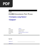 Cv-050 Conversion Test Plans