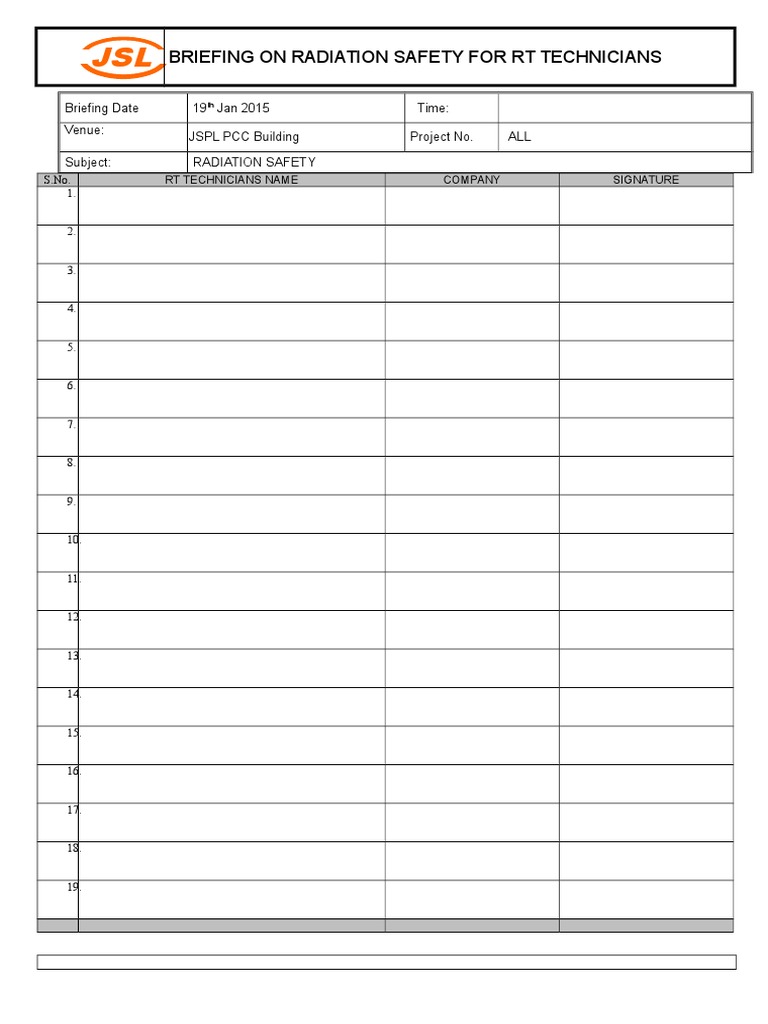 Briefing On Radiation Safety For RT Technicians PDF Radiation Protection Radioactive Decay