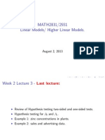 MATH2831/2931 Linear Models/ Higher Linear Models.: August 2, 2013