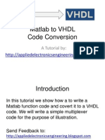 Matlab To VHDL Code Tutorial