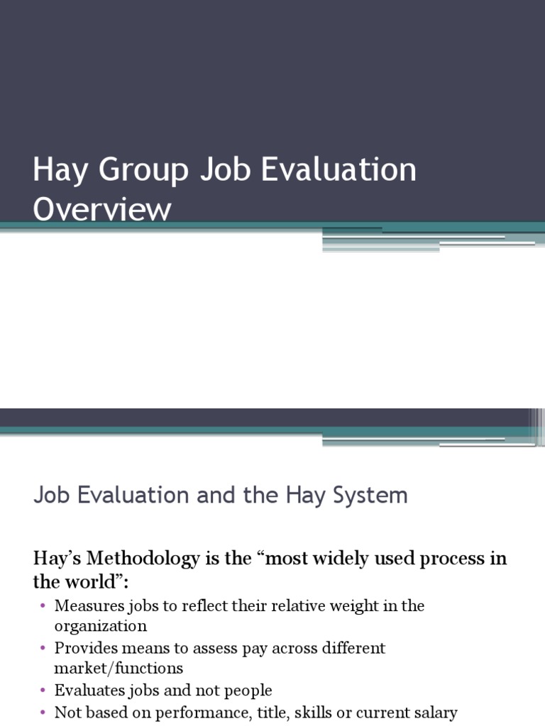 Hay Group Job Evaluation Evaluation Accountability