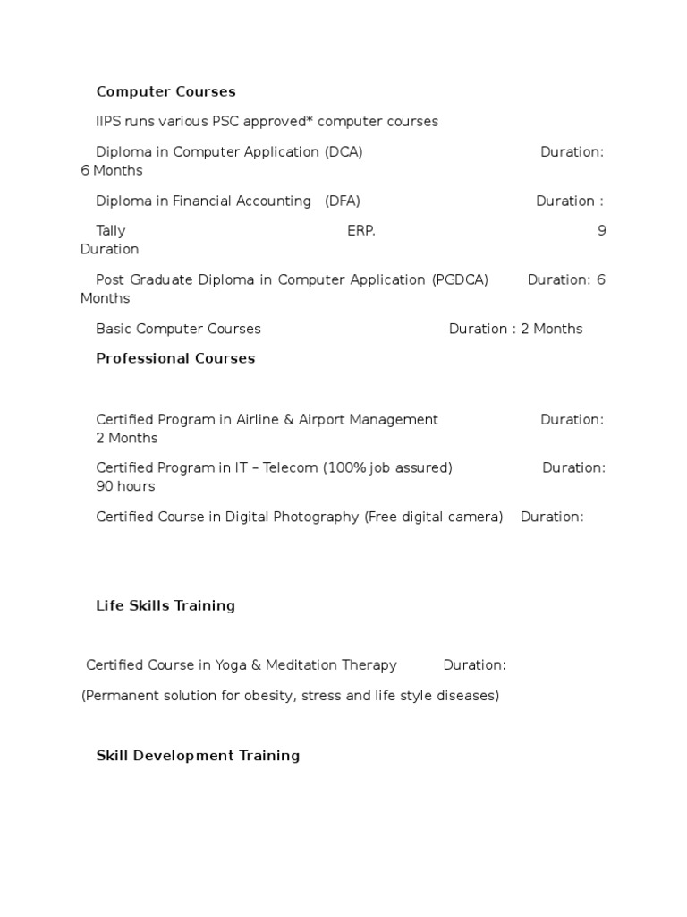 Courses | PDF