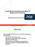 Oracle Master Scheduling and Material Requirements Planning: Manufacturing Functional Foundation
