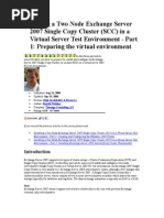 Installing A Two Node Exchange Server 2007 Single Copy Cluster