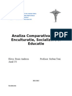 Analiza Comparativa Intre Enculturatie, Socializarea Si Educatie