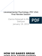Developmental Psychology (Psy 254) Final Review Session: Clarice Robenalt & Michelle Deklyen January 19. 2015