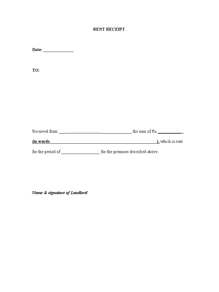 Lagos House Rent Receipt Format | PDF