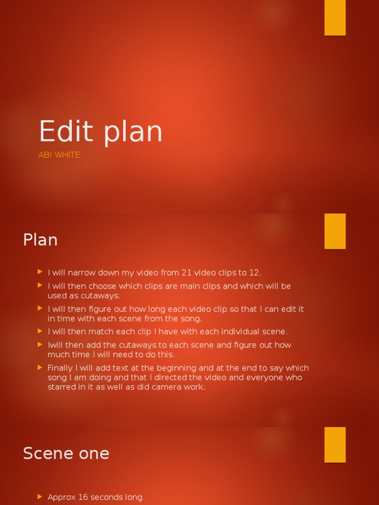 Video Editing Plan for Music Clips | PDF | Technology & Engineering