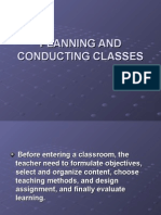 Planning and Conducting Classes