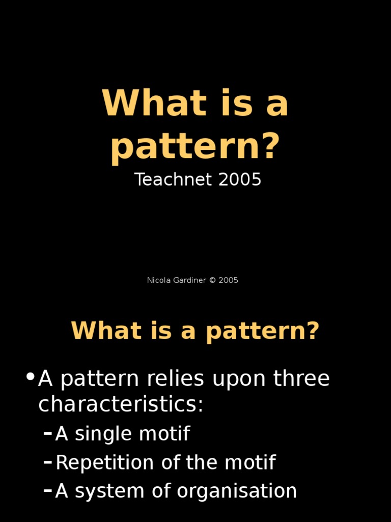 What Is A Pattern? | PDF