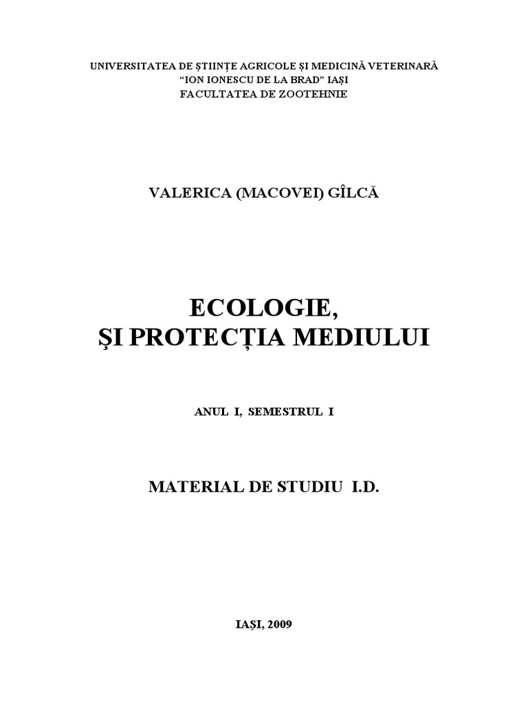 Ecologie Si Protectia Mediului