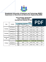 BUBT EEE Class Schedule Spring 2015