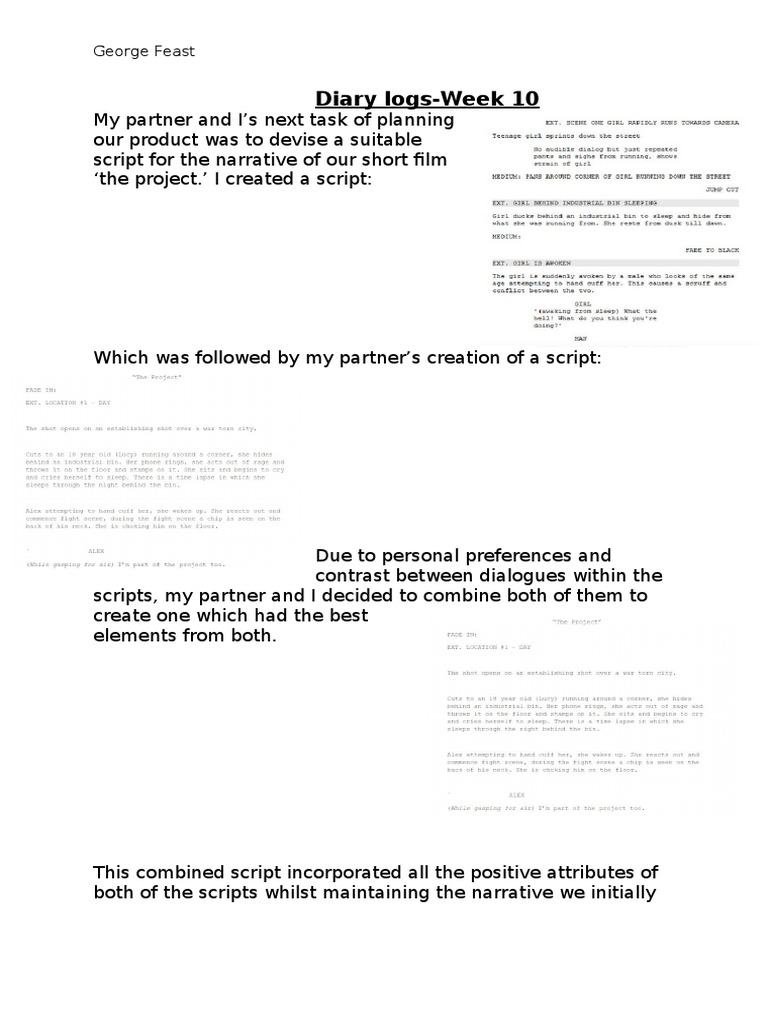 Combined Script for Short Film Project | PDF | Games & Activities