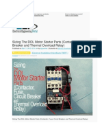 Sizing The DOL Motor Starter Parts