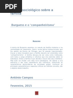 Ensaio Sociológico Sobre a Família Em Burguess
