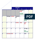 Completed Sample Budget Calendar