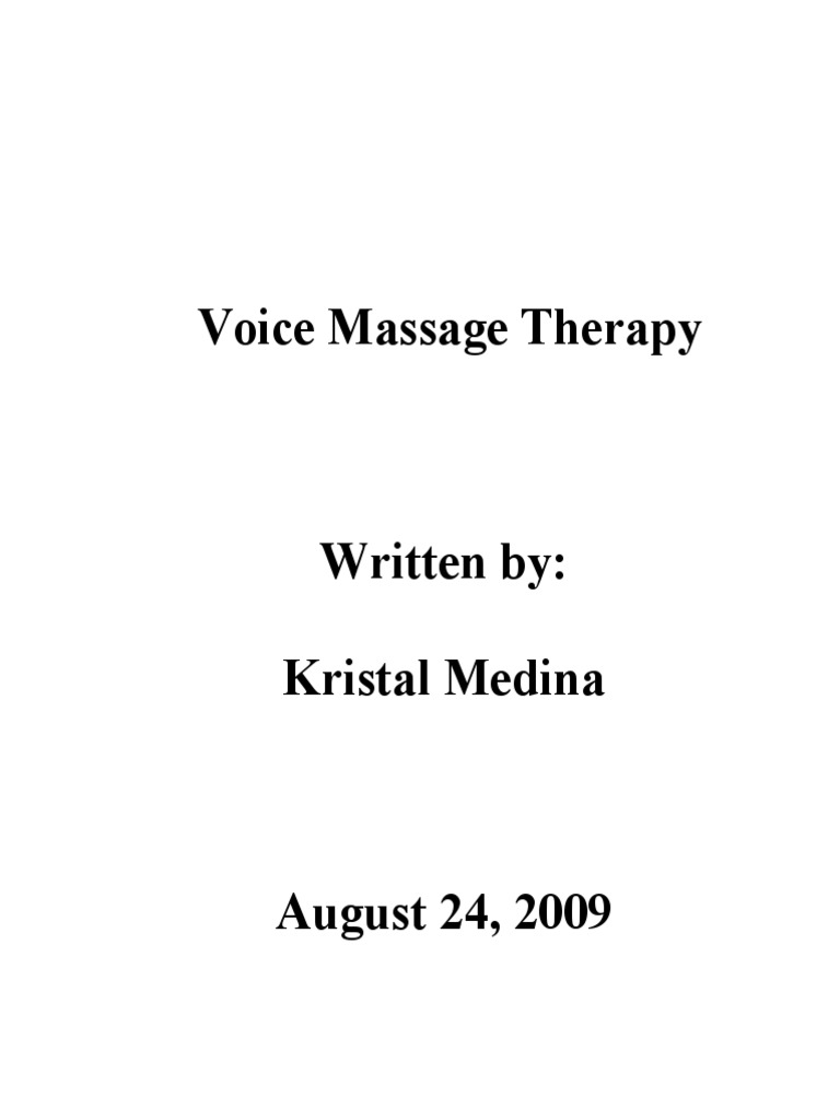 Laryngeal Massage Therapy1 PDF Larynx Massage