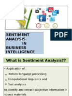 What I: Sentiment Analysis IN Business Intelligence