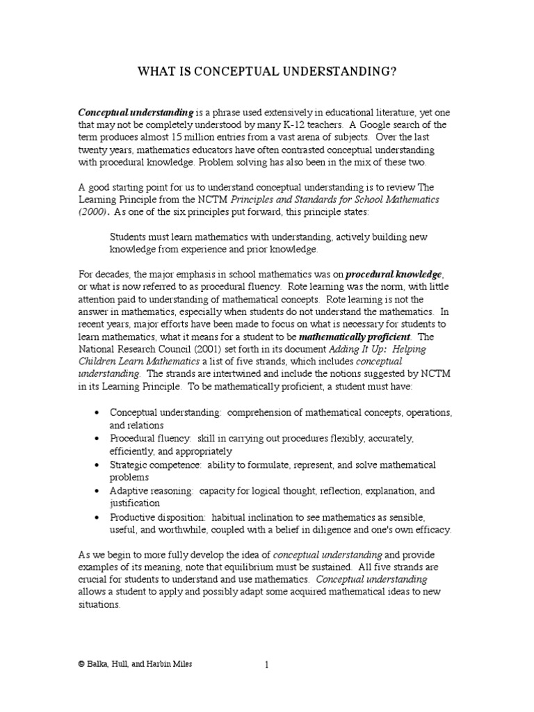 CONCEPTUAL UNDERSTANDING DEFINITION IN MATH intelligence overview