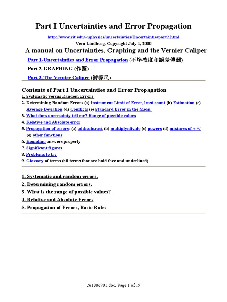 Uncertainties and Error | PDF | Observational Error | Significant Figures