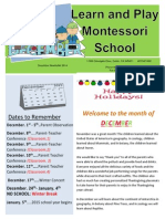 Learn and Play Montessori School - December Newsletter 2014 - Dublin