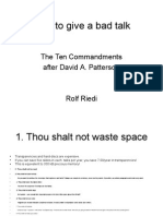 How To Give A Bad Talk: The Ten Commandments After David A. Patterson