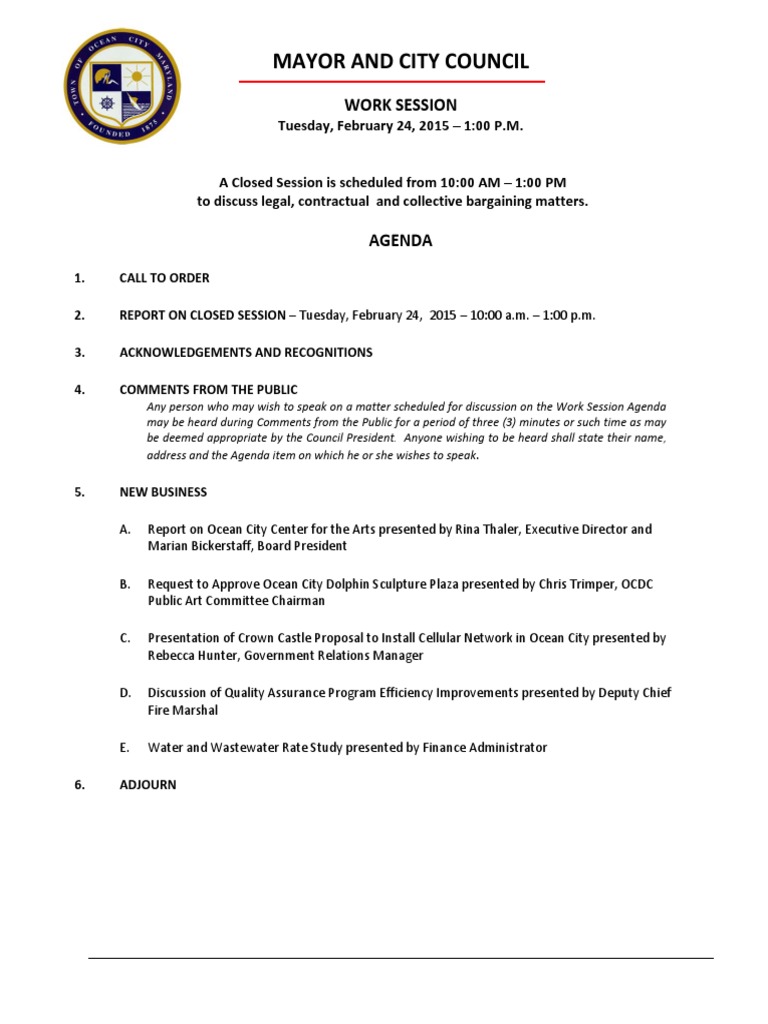 February 24 2015 Complete Agenda Fire Protection