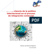 La Importancia de La Política Internacional en El Proceso de Integración Comercial