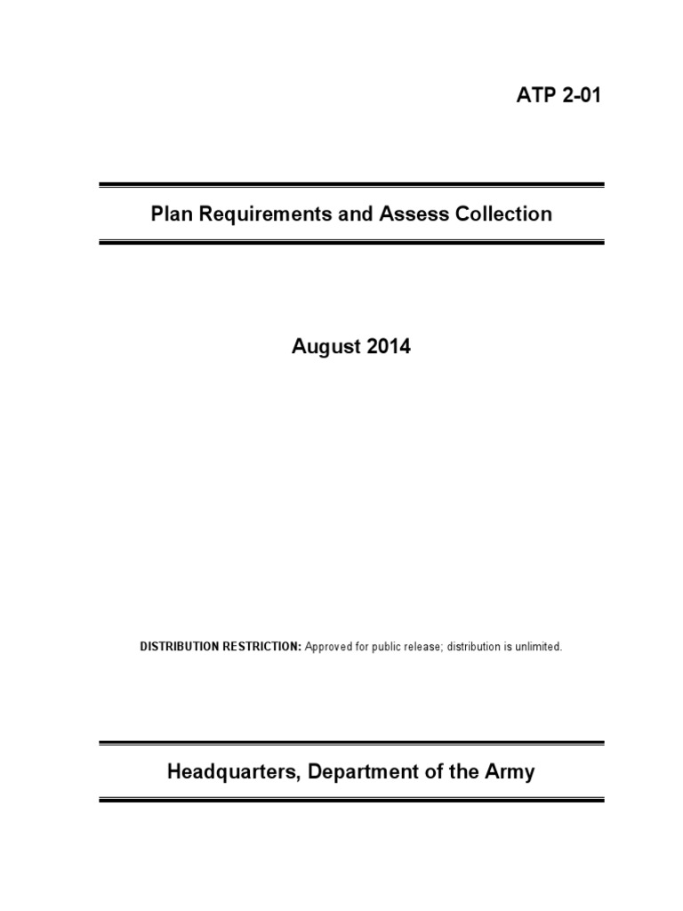ATP 201 Plan Requirements and Assess Collection 2014 PDF Military