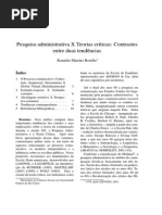 Pesquisa Administrativa x Teorias Críticas