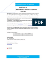 Special Issue On Applications of Meta Analysis in Medical Engineering