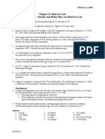 Worksheet - Ideal Gas Law Gas Density and Molar Mass With Answers II