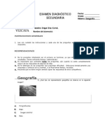 Examen Diagnostico2014-2015 Geografía Primero de Secundaria