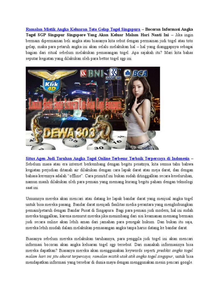 Togel Yang Keluar Tadi Malam Singapura
, Ramalan Mistik Angka Keluaran Toto Gelap Togel Singapura