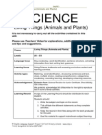 Science Topic - Living Things (Animals and Plants) PDF