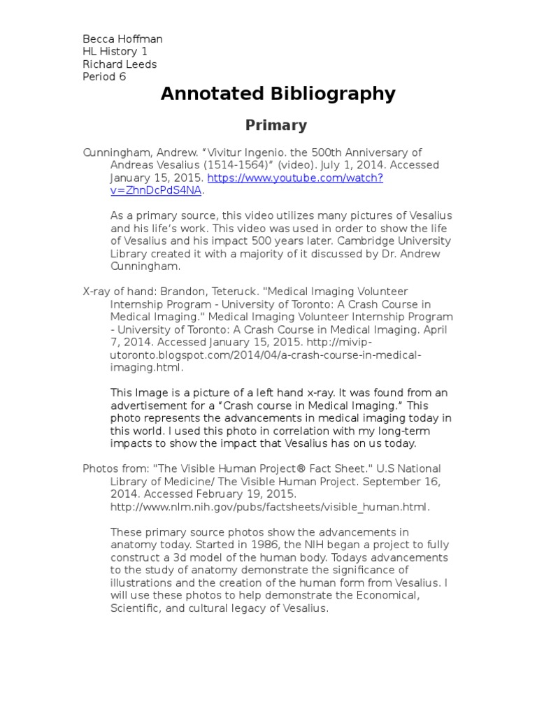 Annotated Bibliography Earth & Life Sciences Life Sciences