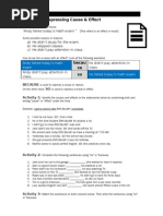 Cause and effect worksheet