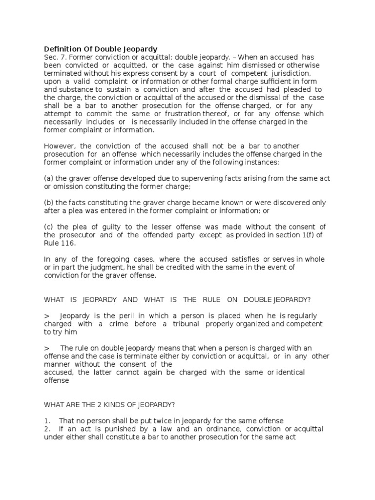 Definition Of Double Jeopardy.docx Double Jeopardy Acquittal