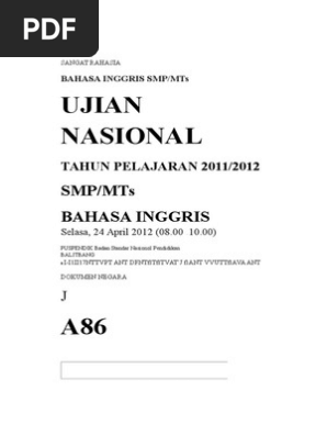 Soal Un B Inggris Smp A 86 Docx Ikan Dapur
