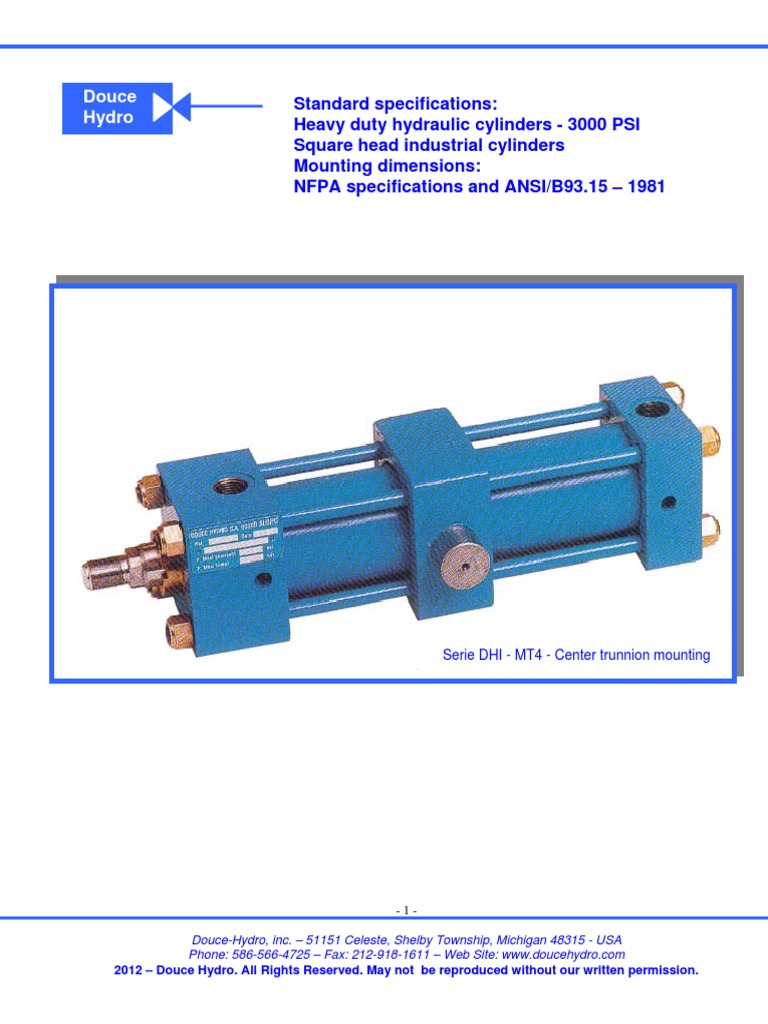 Hydraulic Cylinder Specification Mechanical Engineering Machines