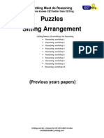 Cetking Puzzles Sitting Arrangement Must Do 50 Questions PDF Handout
