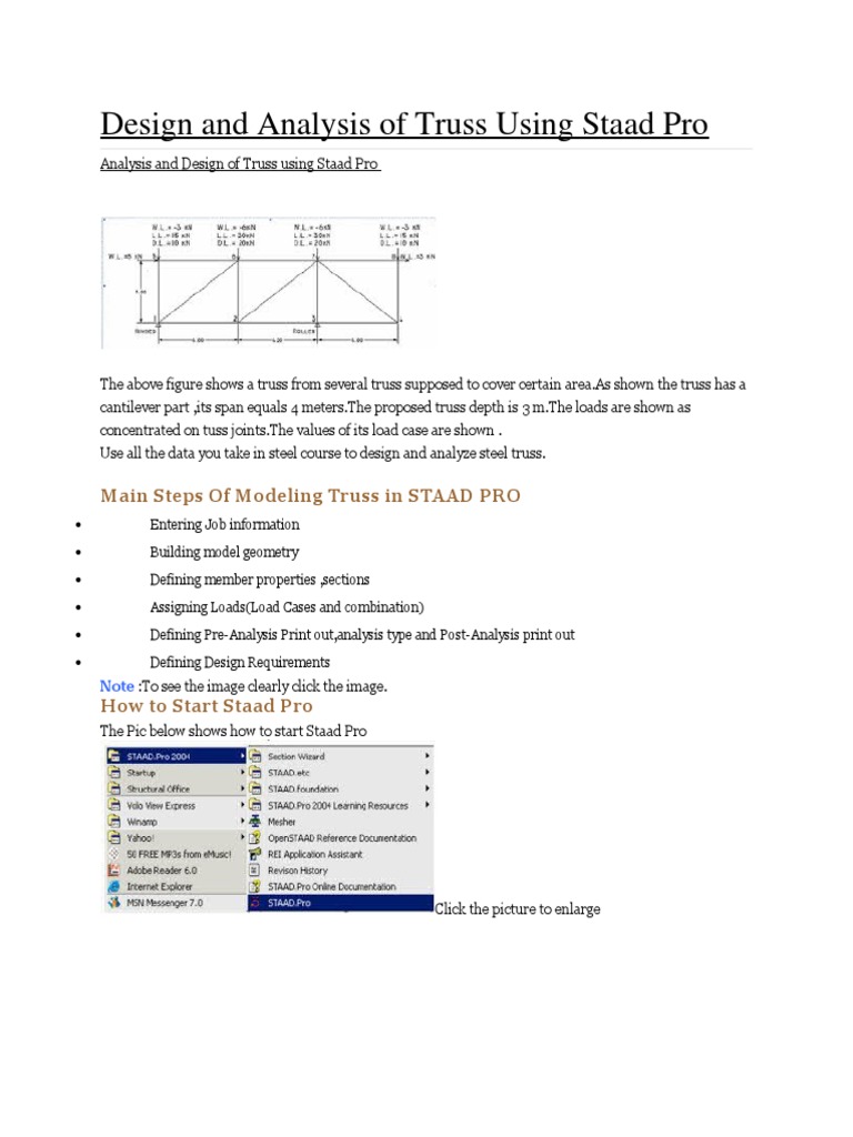 Truss Design and Analysis in STAAD Pro | PDF | Truss | Engineering