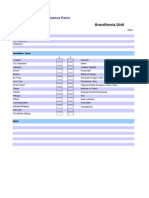 Maintenance Form: Anesthesia Unit