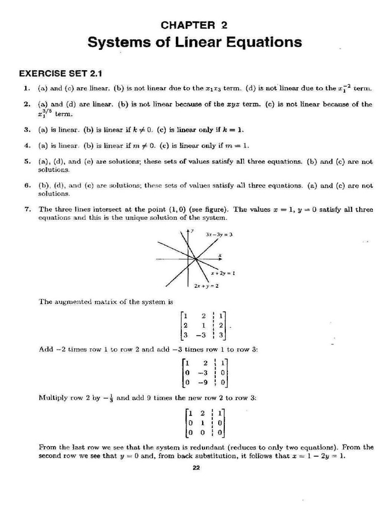 Linear Equations and Solutions Analysis | PDF | System Of Linear ...